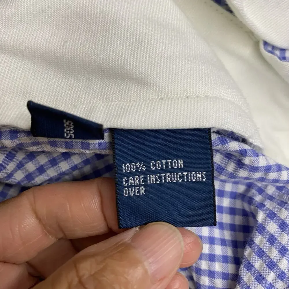 Polo Ralph Lauren Men’s Blue White Gingham Shorts Size 36 Cotton Preppy Classic